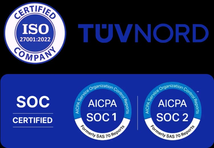 ISO, SOC 1 & SOC 2 Certifications