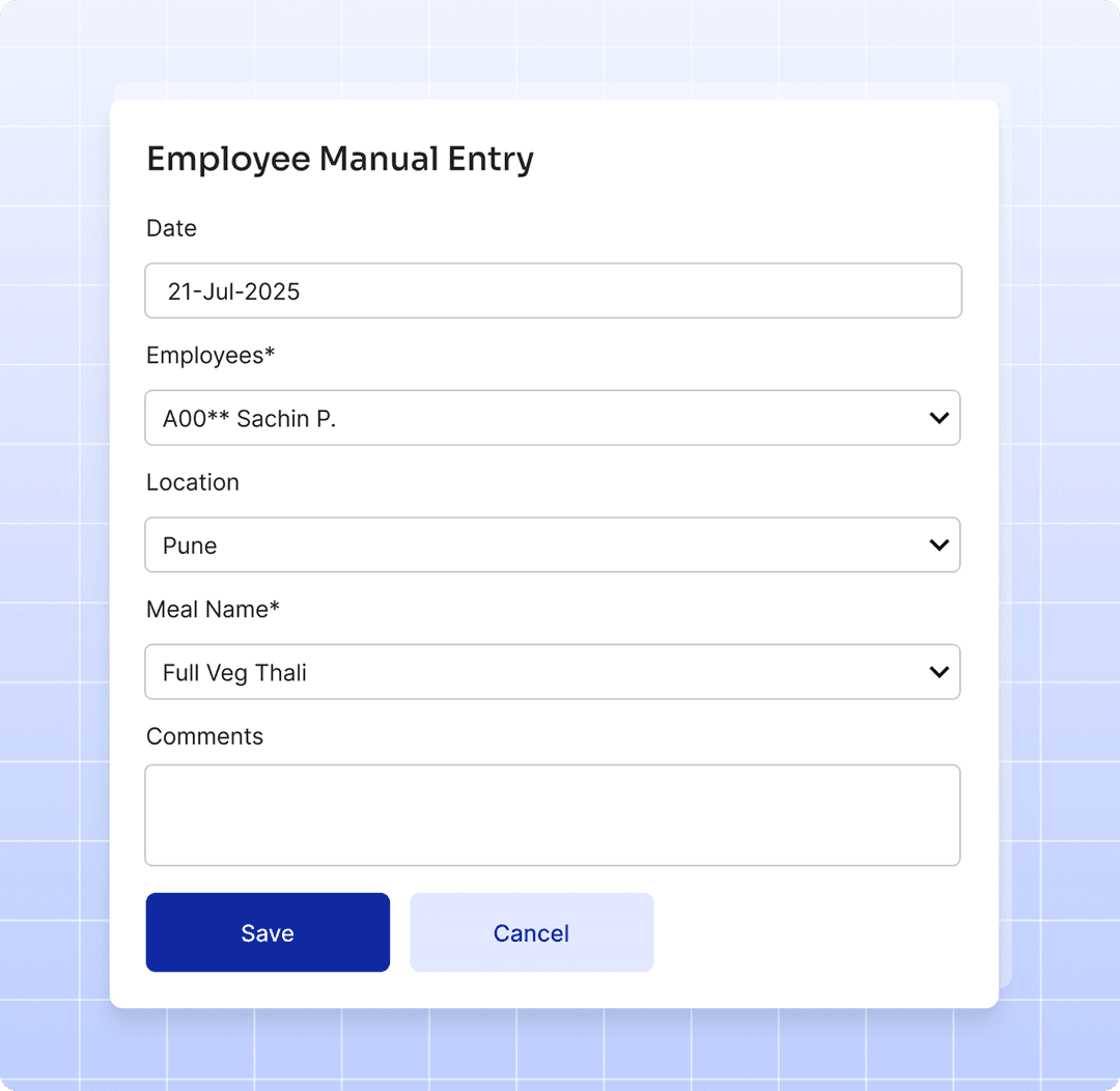 Configurable Meal Management