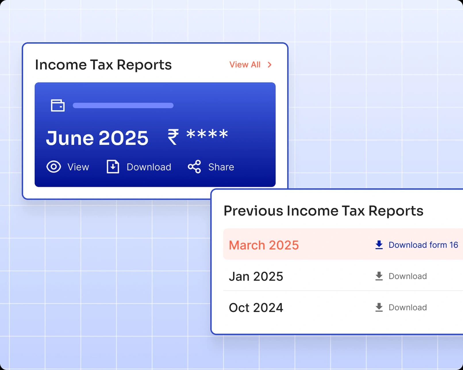 On-demand tax report