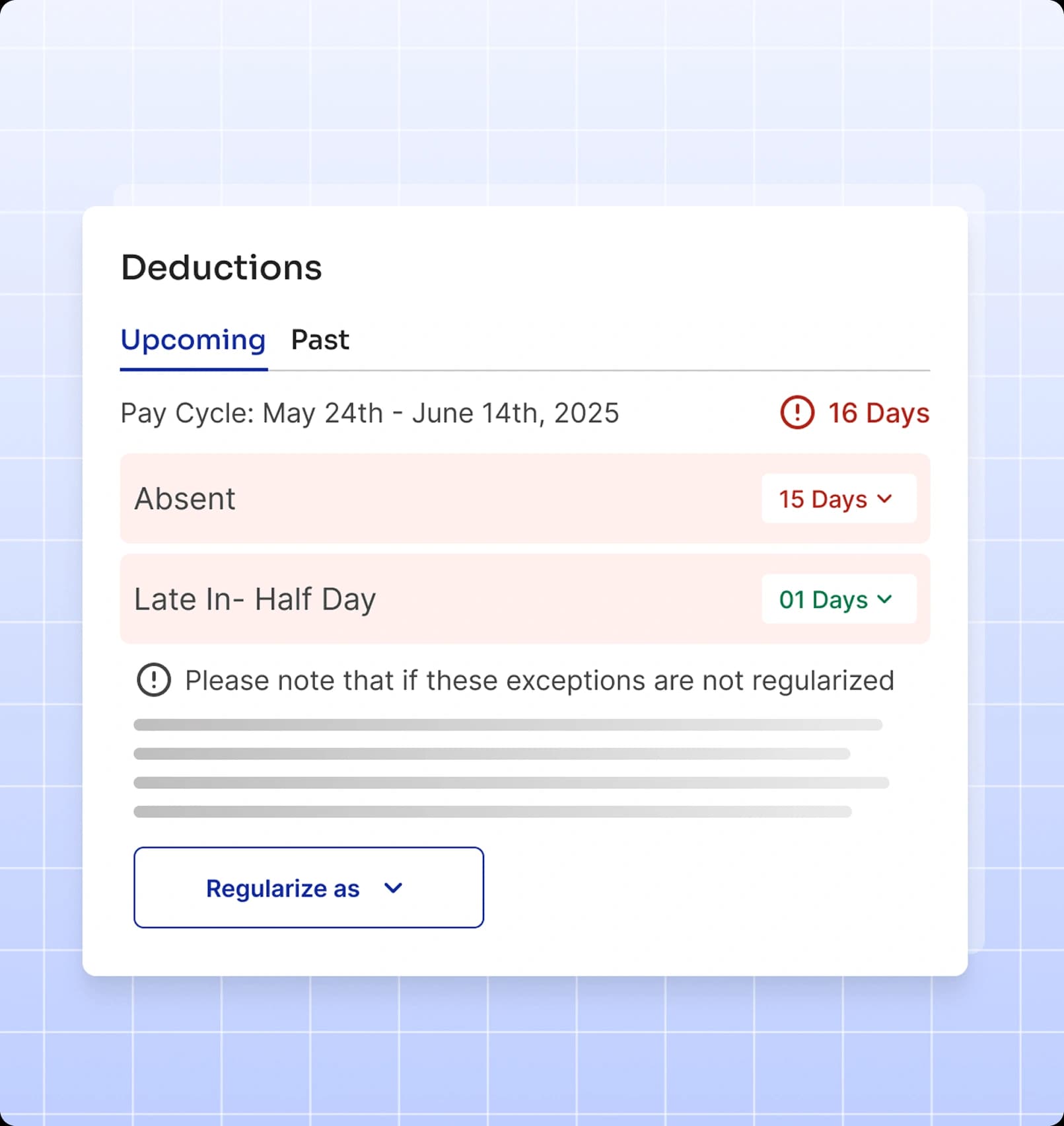 Deductions & leave encashment