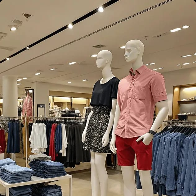 Trent Limited retail store interior with clothing displays