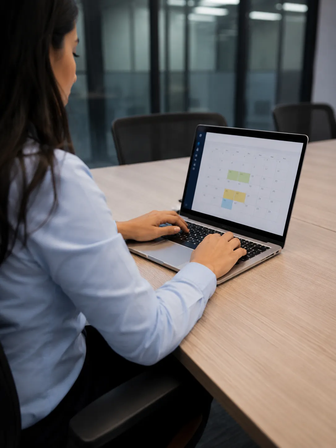 Person reviewing leave balance details on a laptop