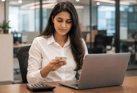 Finance professional coordinating full and final settlement steps