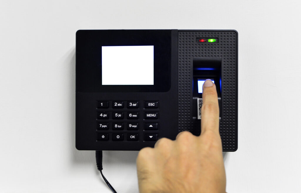 Close-up of fingerprint reader