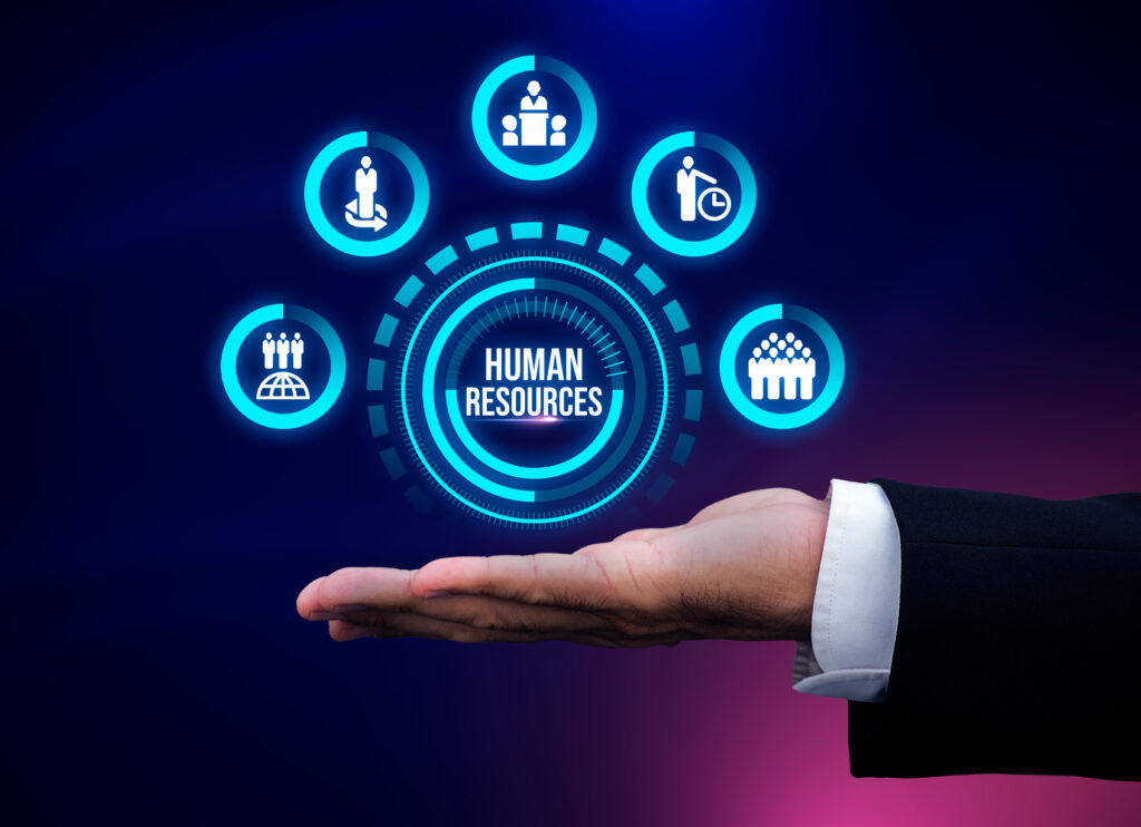 Human resources concept with hand
